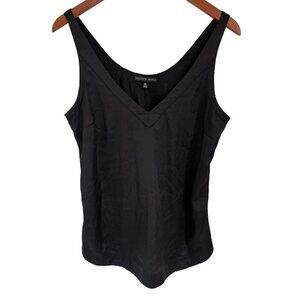 Saks 5th Avenue Black Silky A-Line Top Camisole Blouse Sleeveless Size Med